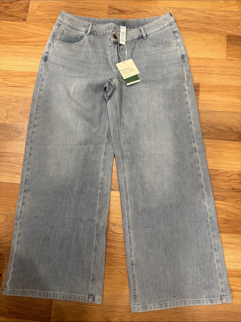 HALARA Light Blue Wide-Leg Stretch Jeans